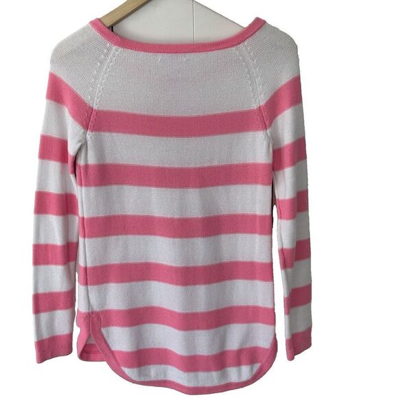 Lilly Pulitzer Paige Horizontal Stripe Sweater Size Small Pink White Tunic Beach - Picture 6 of 6